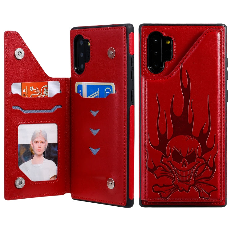 Skull Head Embossing PU Leather Wallet Case for Samsung Galaxy Note10+ Note10 S8 S8+