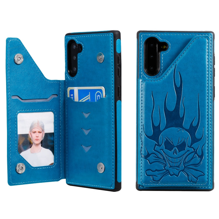 Skull Head Embossing PU Leather Wallet Case for Samsung Galaxy Note10+ Note10 S8 S8+