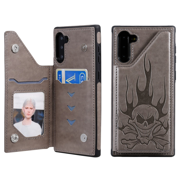 Skull Head Embossing PU Leather Wallet Case for Samsung Galaxy Note10+ Note10 S8 S8+