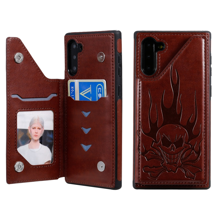Skull Head Embossing PU Leather Wallet Case for Samsung Galaxy Note10+ Note10 S8 S8+