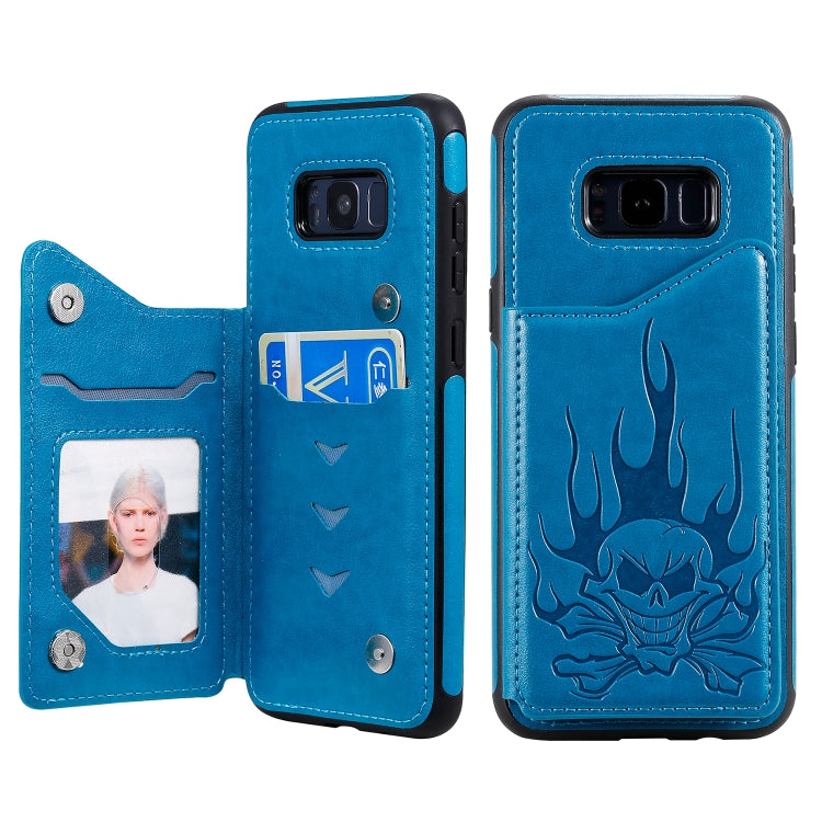 Skull Head Embossing PU Leather Wallet Case for Samsung Galaxy Note10+ Note10 S8 S8+