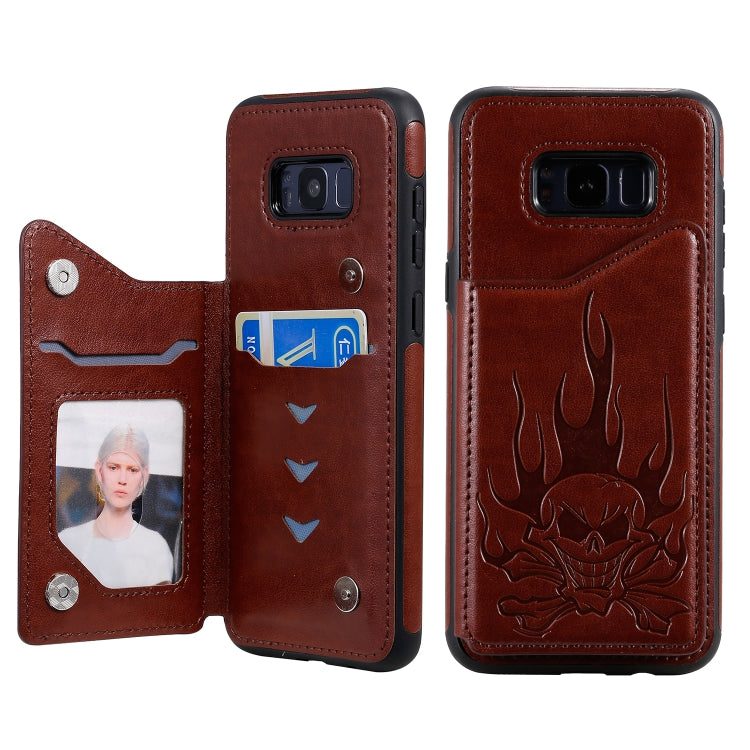 Skull Head Embossing PU Leather Wallet Case for Samsung Galaxy Note10+ Note10 S8 S8+
