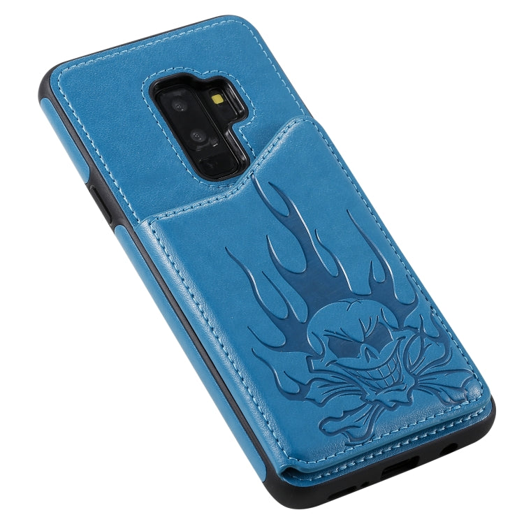 Skull Embossed PU Leather Wallet Case with Card Slots for Samsung Galaxy S9+ S10 S10+