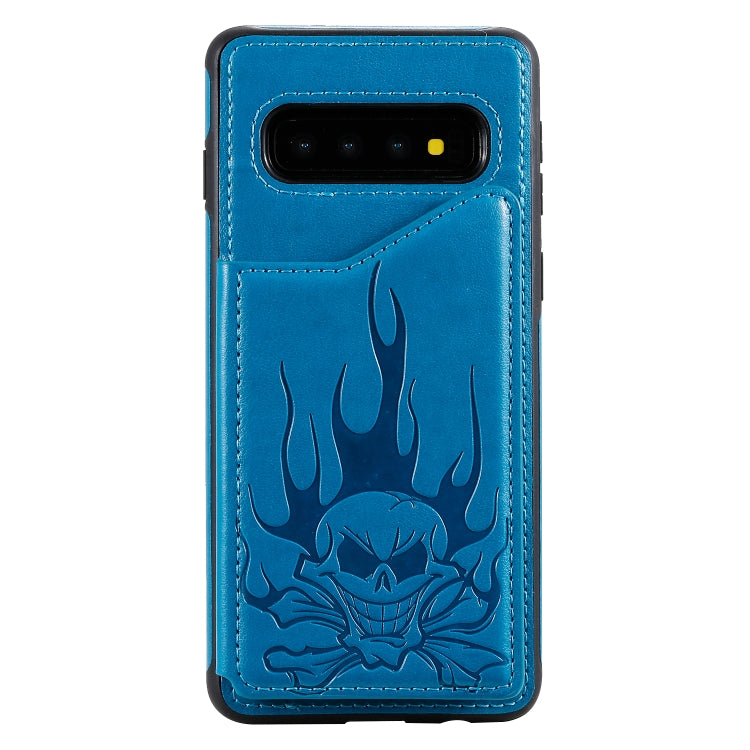Skull Embossing Shockproof Case with Holder Card Slots for Samsung Galaxy S10/S10e