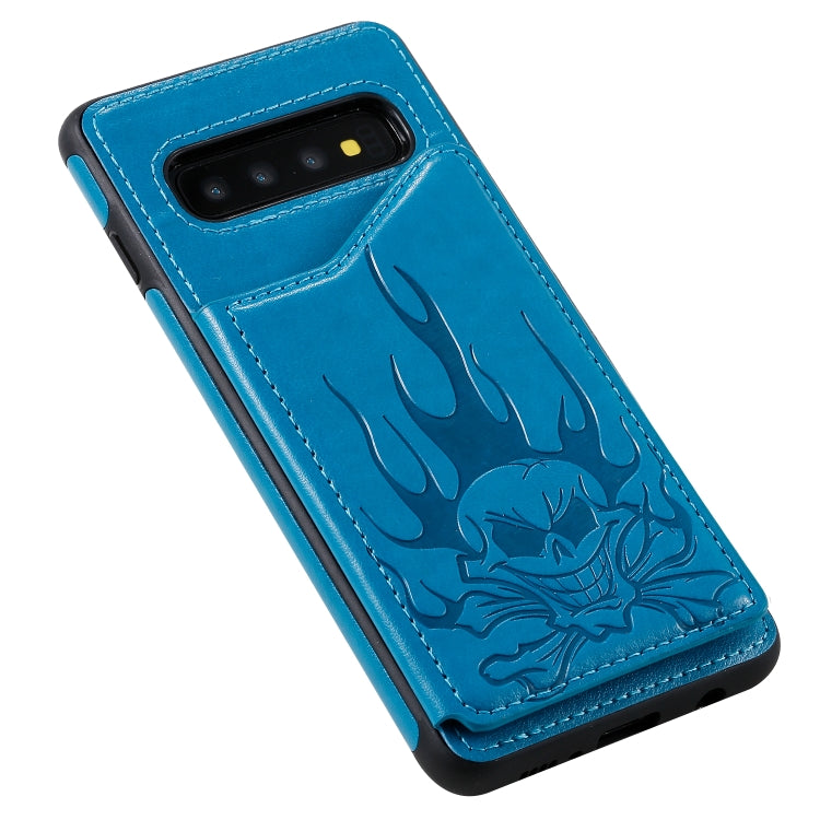 Skull Embossing Shockproof Case with Holder Card Slots for Samsung Galaxy S10/S10e