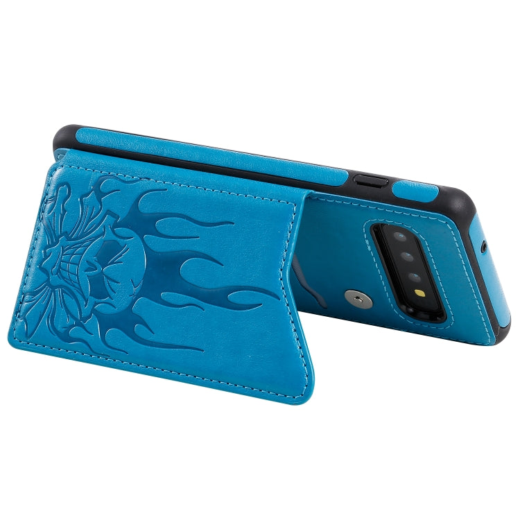 Skull Embossing Shockproof Case with Holder Card Slots for Samsung Galaxy S10/S10e