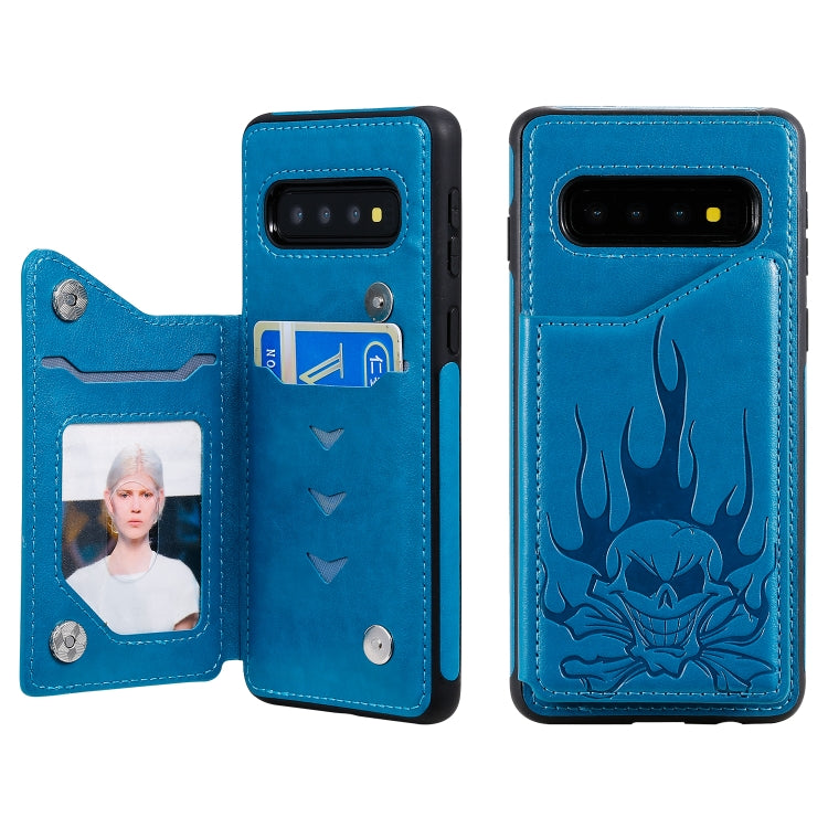 Skull Embossing Shockproof Case with Holder Card Slots for Samsung Galaxy S10/S10e