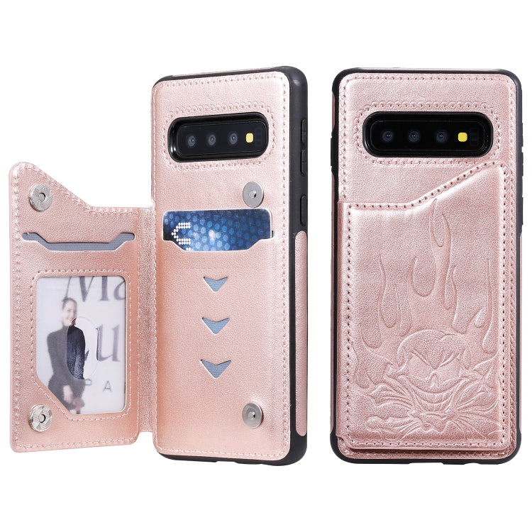Skull Embossing Shockproof Case with Holder Card Slots for Samsung Galaxy S10/S10e