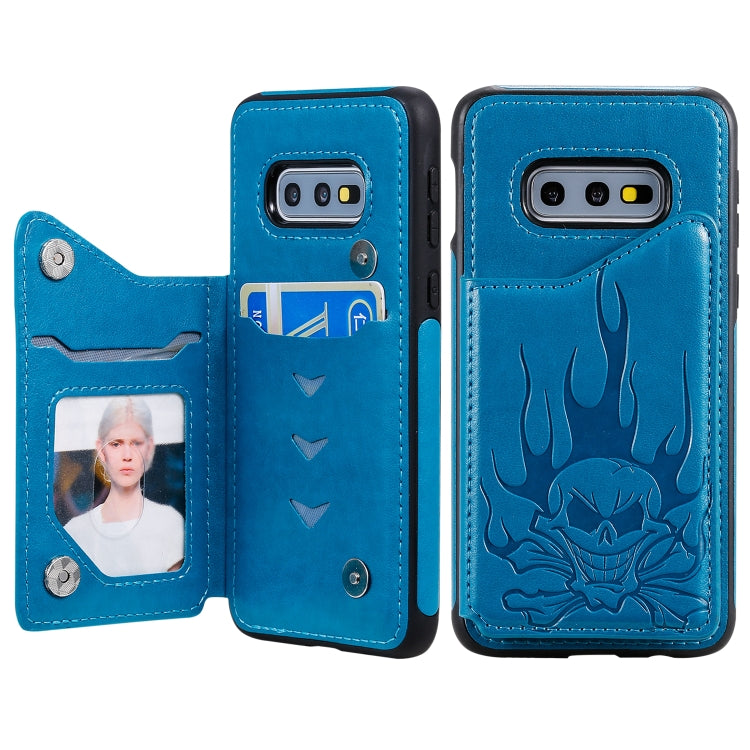 Skull Embossing Shockproof Case with Holder Card Slots for Samsung Galaxy S10/S10e