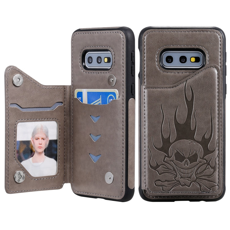 Skull Embossing Shockproof Case with Holder Card Slots for Samsung Galaxy S10/S10e