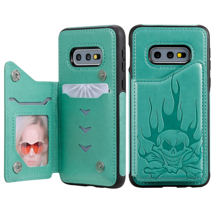 Skull Embossing Shockproof Case with Holder Card Slots for Samsung Galaxy S10/S10e