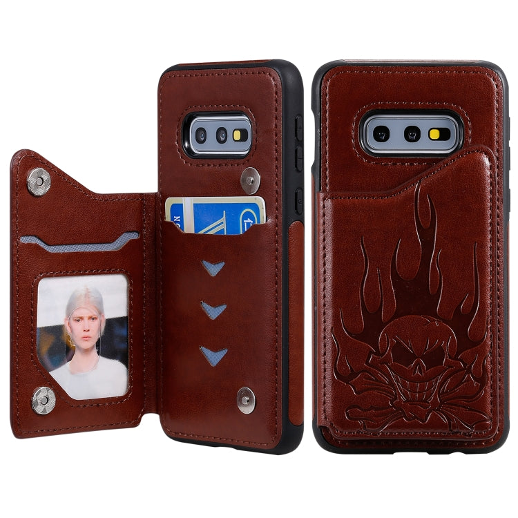 Skull Embossing Shockproof Case with Holder Card Slots for Samsung Galaxy S10/S10e