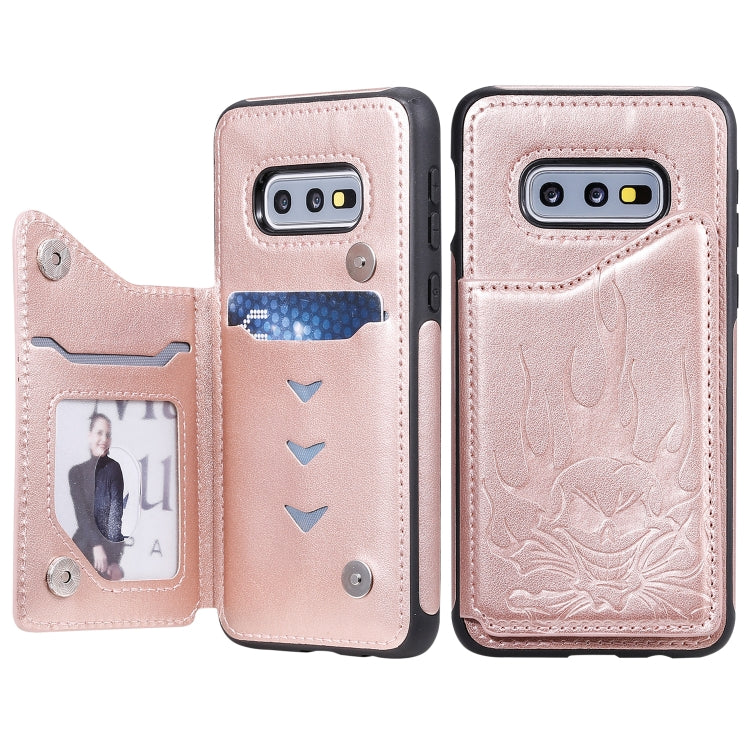 Skull Embossing Shockproof Case with Holder Card Slots for Samsung Galaxy S10/S10e