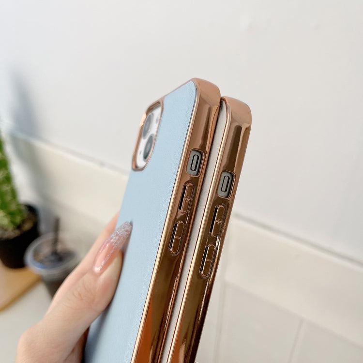 Waves Series Nano Electroplating Genuine Leather Phone Case, For iPhone 14 Pro Max