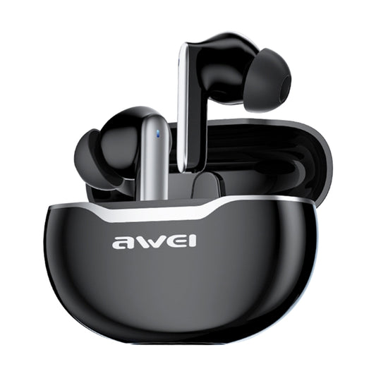 awei T50 true wireless gaming Bluetooth earbuds with charging case, white