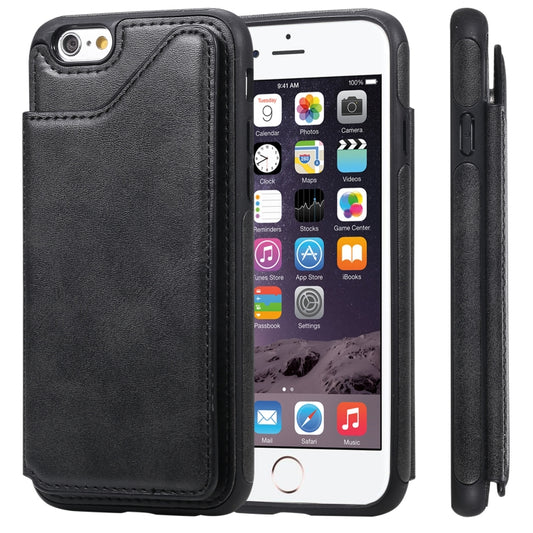 Shockproof calf texture iPhone case with card slots and stand holder protection