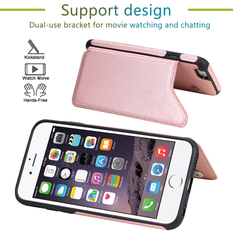 Shockproof Calf Texture Protective Case with Holder & Card Slots & Frame, For iPhone 6, For iPhone 6 Plus, For iPhone 7 / 8, For iPhone 7 Plus / 8 Plus
