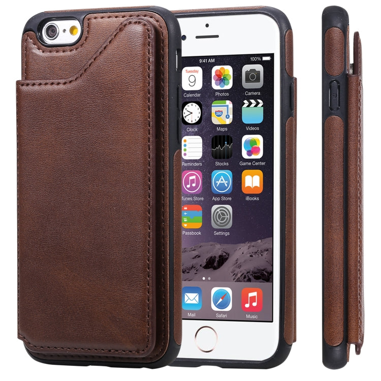 Shockproof Calf Texture Protective Case with Holder & Card Slots & Frame, For iPhone 6, For iPhone 6 Plus, For iPhone 7 / 8, For iPhone 7 Plus / 8 Plus