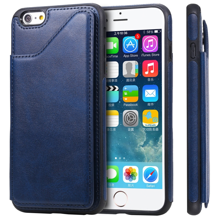 Shockproof Calf Texture Protective Case with Holder & Card Slots & Frame, For iPhone 6, For iPhone 6 Plus, For iPhone 7 / 8, For iPhone 7 Plus / 8 Plus