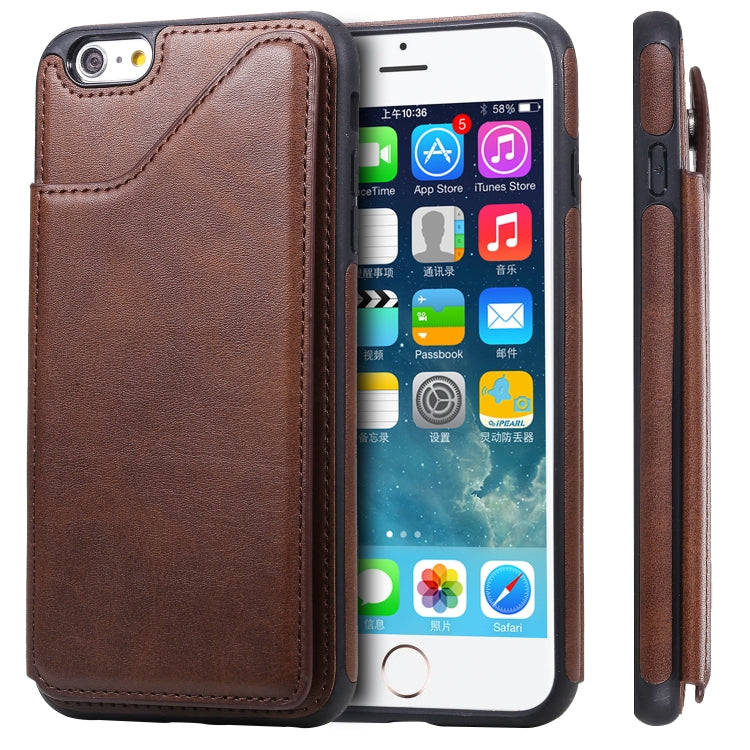 Shockproof Calf Texture Protective Case with Holder & Card Slots & Frame, For iPhone 6, For iPhone 6 Plus, For iPhone 7 / 8, For iPhone 7 Plus / 8 Plus