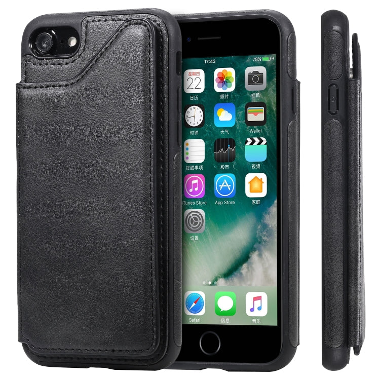 Shockproof Calf Texture Protective Case with Holder & Card Slots & Frame, For iPhone 6, For iPhone 6 Plus, For iPhone 7 / 8, For iPhone 7 Plus / 8 Plus