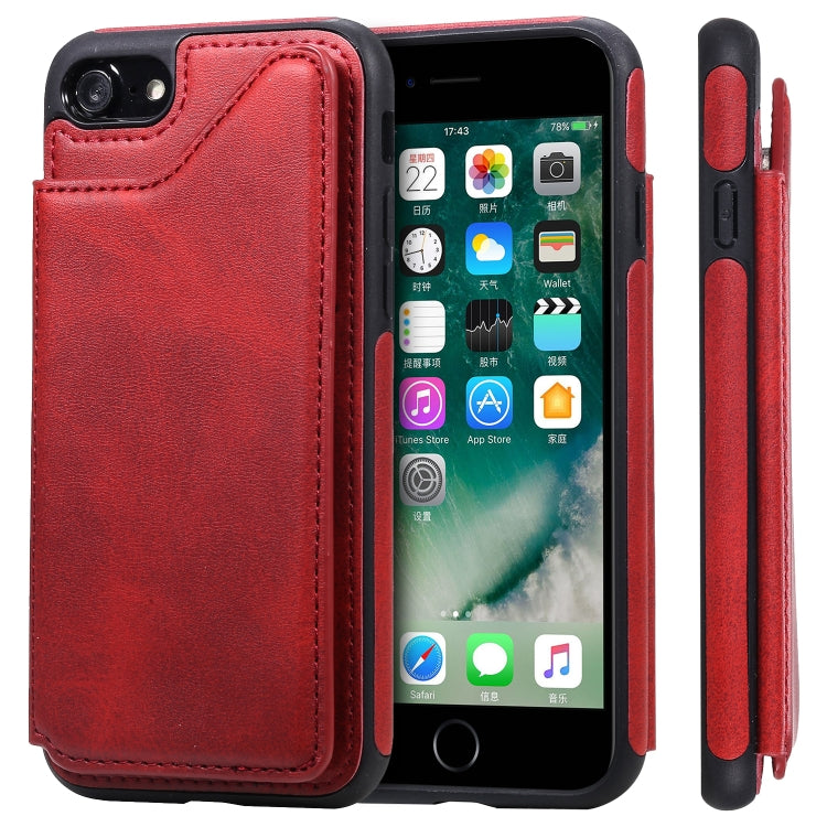 Shockproof Calf Texture Protective Case with Holder & Card Slots & Frame, For iPhone 6, For iPhone 6 Plus, For iPhone 7 / 8, For iPhone 7 Plus / 8 Plus