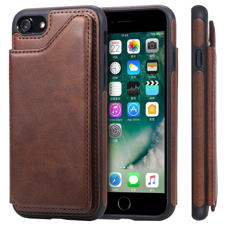 Shockproof Calf Texture Protective Case with Holder & Card Slots & Frame, For iPhone 6, For iPhone 6 Plus, For iPhone 7 / 8, For iPhone 7 Plus / 8 Plus