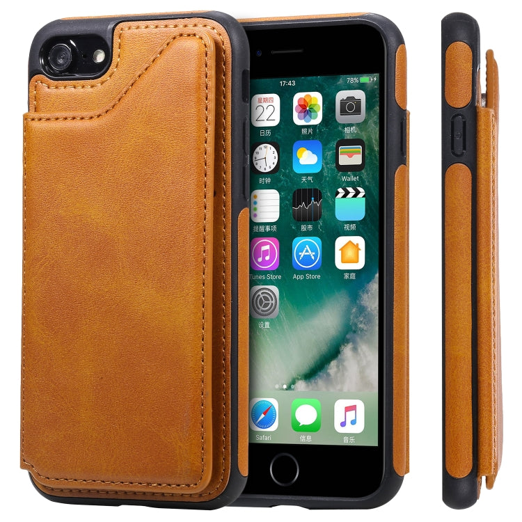 Shockproof Calf Texture Protective Case with Holder & Card Slots & Frame, For iPhone 6, For iPhone 6 Plus, For iPhone 7 / 8, For iPhone 7 Plus / 8 Plus