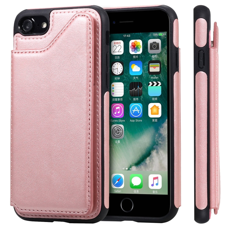 Shockproof Calf Texture Protective Case with Holder & Card Slots & Frame, For iPhone 6, For iPhone 6 Plus, For iPhone 7 / 8, For iPhone 7 Plus / 8 Plus