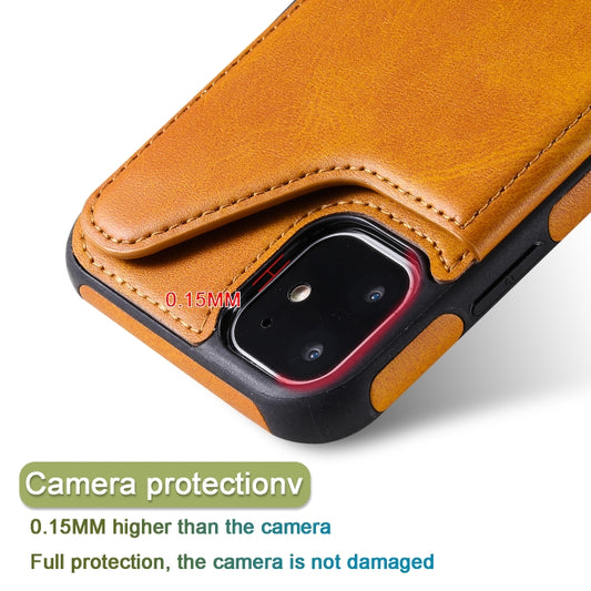 Textured calf leather protective case for iPhone 11 with holder functionality