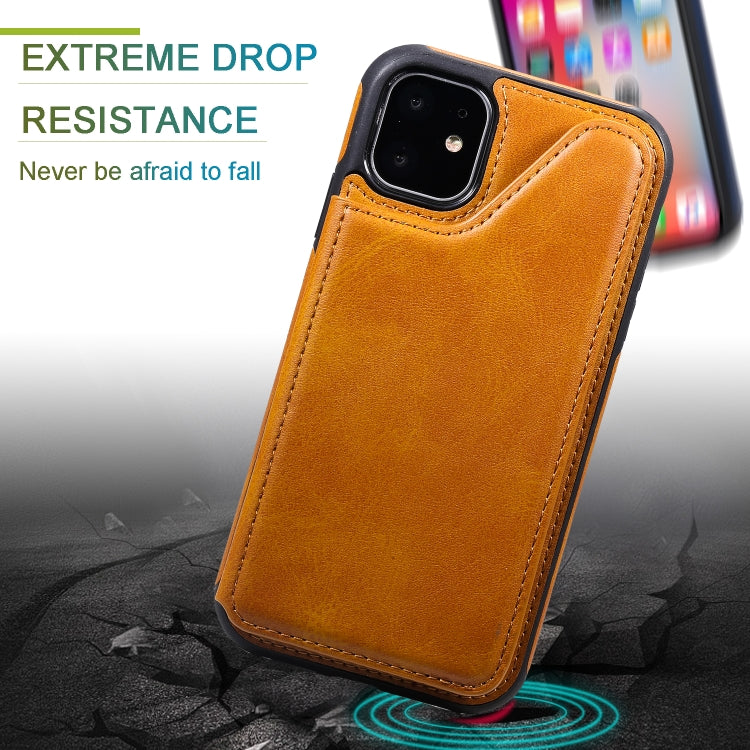 Shockproof Calf Texture Protective Case with Holder & Card Slots & Frame, For iPhone 11, For iPhone 11 Pro, For iPhone 11 Pro Max, For iPhone X