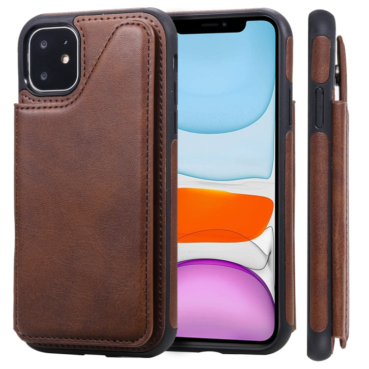 Shockproof Calf Texture Protective Case with Holder & Card Slots & Frame, For iPhone 11, For iPhone 11 Pro, For iPhone 11 Pro Max, For iPhone X