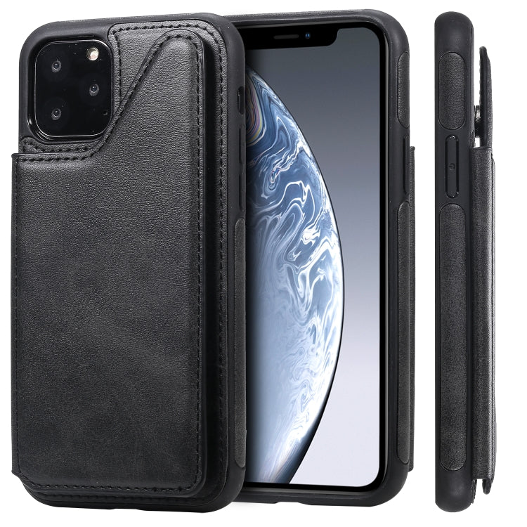 Shockproof Calf Texture Protective Case with Holder & Card Slots & Frame, For iPhone 11, For iPhone 11 Pro, For iPhone 11 Pro Max, For iPhone X