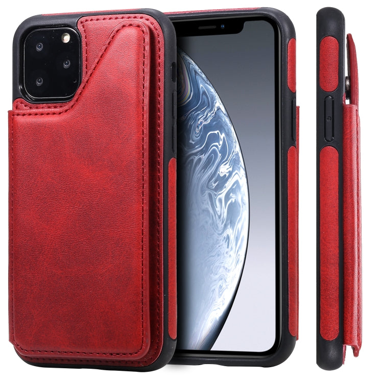 Shockproof Calf Texture Protective Case with Holder & Card Slots & Frame, For iPhone 11, For iPhone 11 Pro, For iPhone 11 Pro Max, For iPhone X