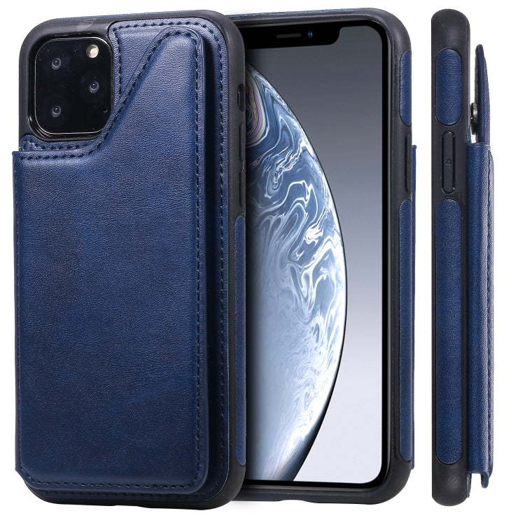 Shockproof Calf Texture Protective Case with Holder & Card Slots & Frame, For iPhone 11, For iPhone 11 Pro, For iPhone 11 Pro Max, For iPhone X