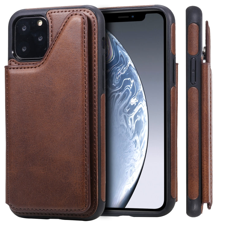Shockproof Calf Texture Protective Case with Holder & Card Slots & Frame, For iPhone 11, For iPhone 11 Pro, For iPhone 11 Pro Max, For iPhone X