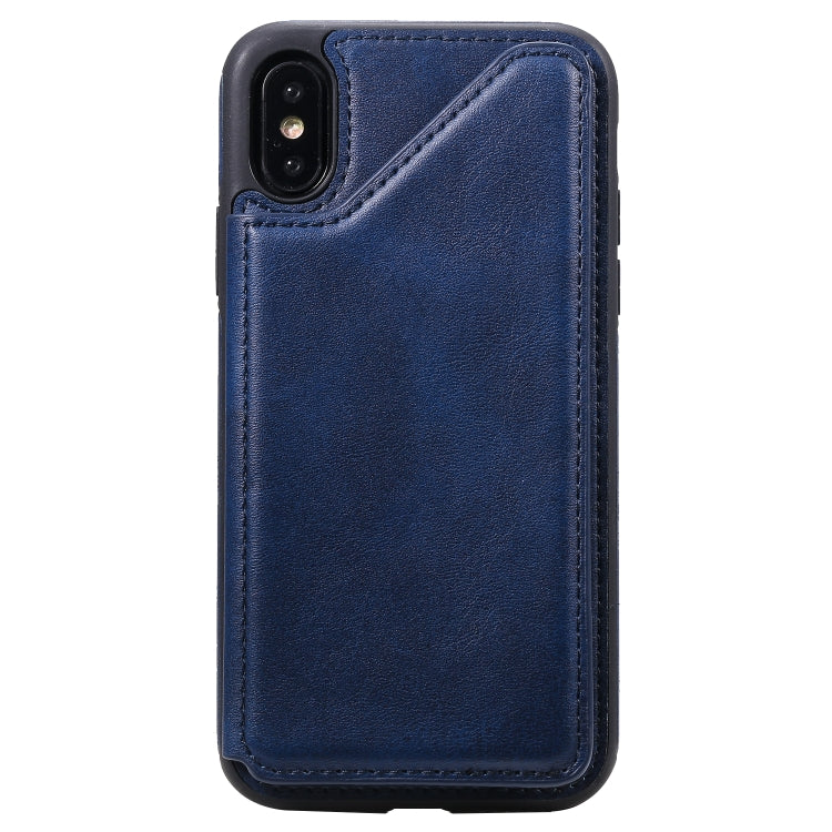 Shockproof Calf Texture Protective Case with Holder & Card Slots & Frame, For iPhone 11, For iPhone 11 Pro, For iPhone 11 Pro Max, For iPhone X