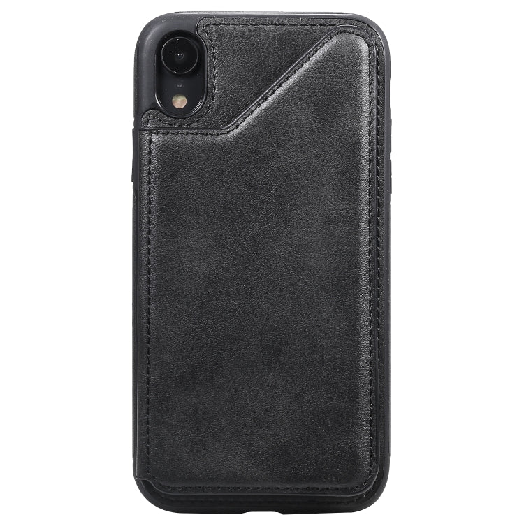 E-Comfort Shockproof Calf Texture Protective Case with Card Slots for iPhone XR