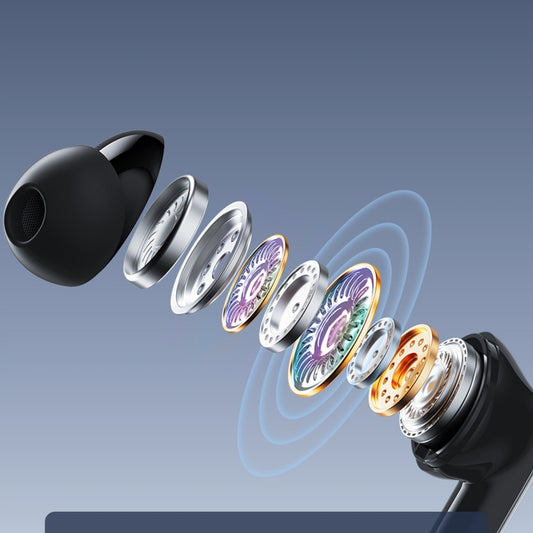 awei T50 gaming earbuds in ear with active noise cancellation, side view