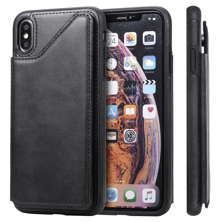 E-Comfort Shockproof Calf Texture Protective Case with Card Slots for iPhone XR