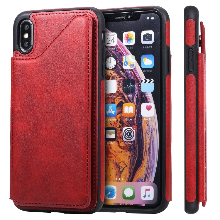 E-Comfort Shockproof Calf Texture Protective Case with Card Slots for iPhone XR