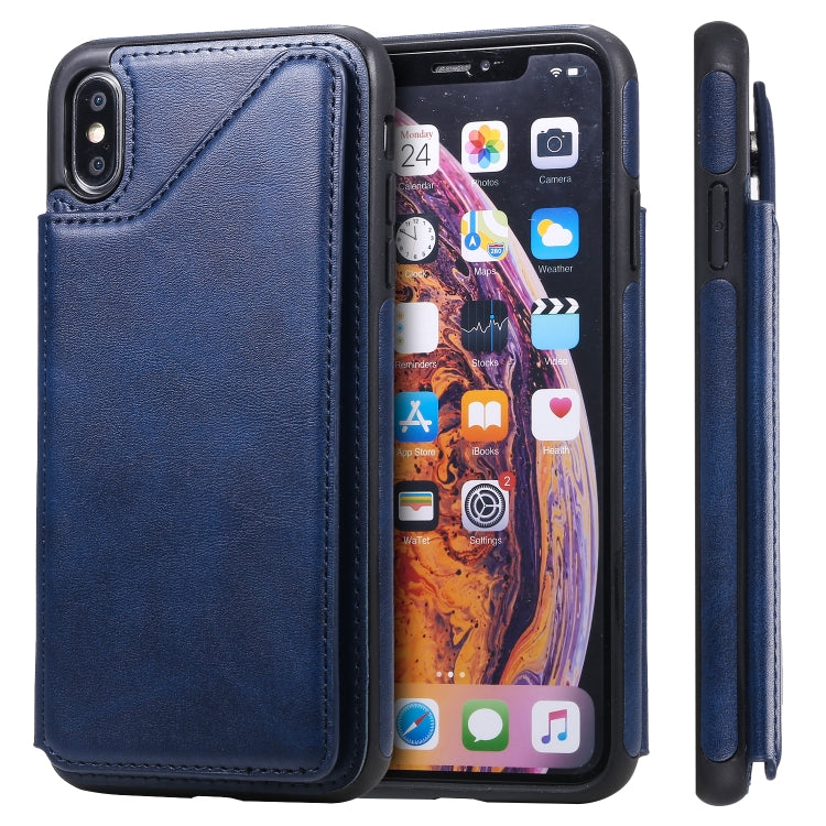 E-Comfort Shockproof Calf Texture Protective Case with Card Slots for iPhone XR