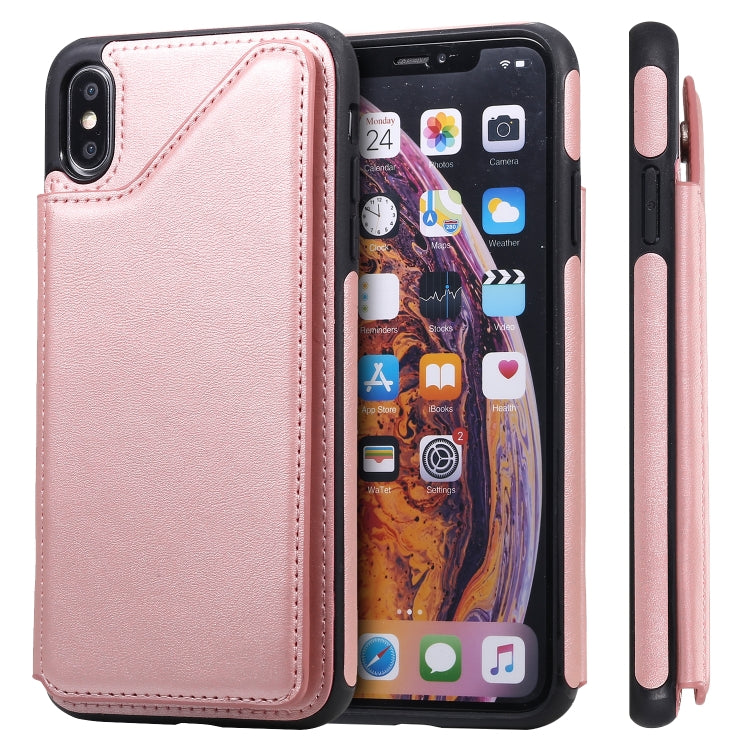 E-Comfort Shockproof Calf Texture Protective Case with Card Slots for iPhone XR