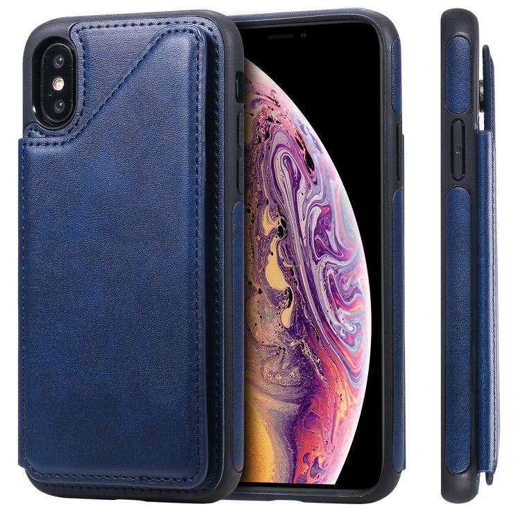 E-Comfort Shockproof Calf Texture Protective Case with Card Slots for iPhone XR