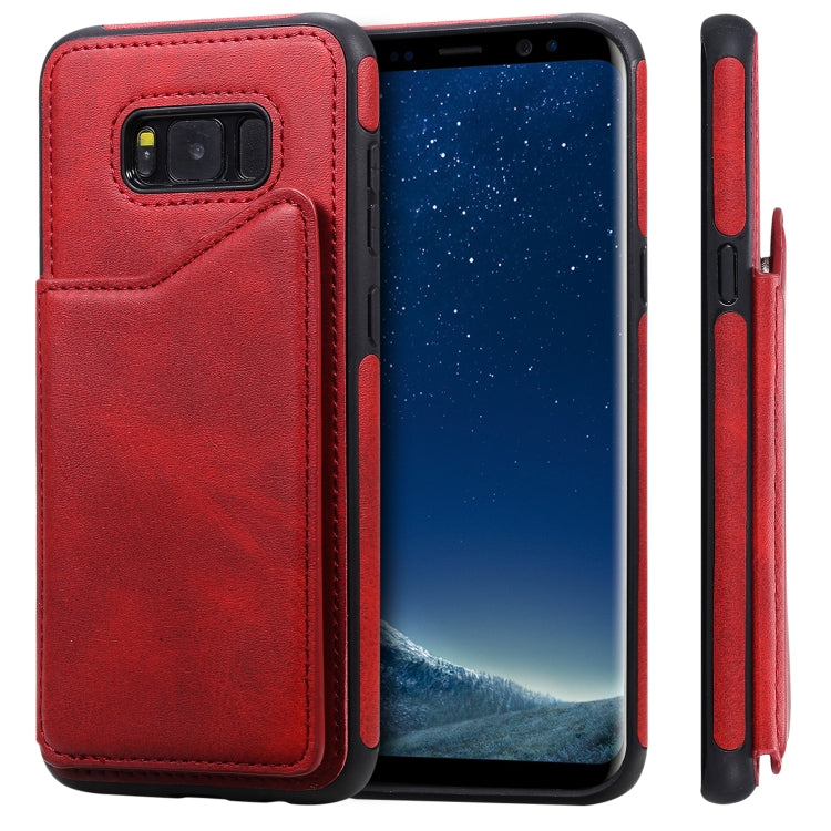 Shockproof Calf Texture Protective Case with Holder & Card Slots & Frame, For Galaxy S8+, For Galaxy S8, For Galaxy S9+, For Galaxy S9