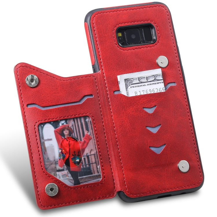 Shockproof Calf Texture Protective Case with Holder & Card Slots & Frame, For Galaxy S8+, For Galaxy S8, For Galaxy S9+, For Galaxy S9