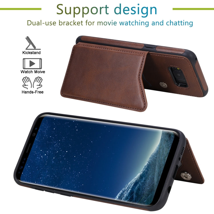 Shockproof Calf Texture Protective Case with Holder & Card Slots & Frame, For Galaxy S8+, For Galaxy S8, For Galaxy S9+, For Galaxy S9