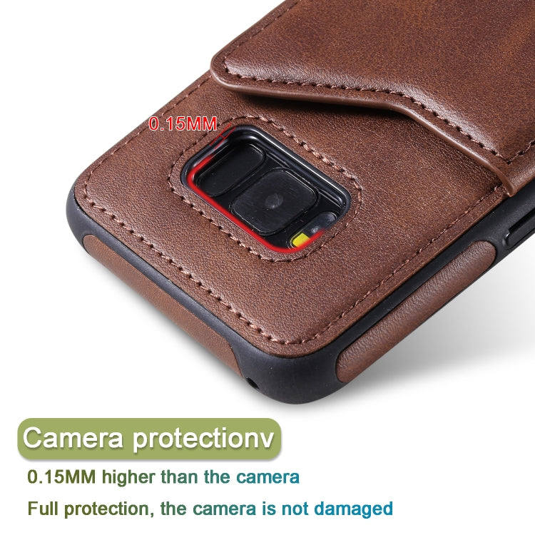 Shockproof Calf Texture Protective Case with Holder & Card Slots & Frame, For Galaxy S8+, For Galaxy S8, For Galaxy S9+, For Galaxy S9