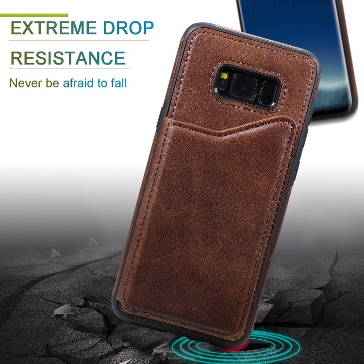 Shockproof Calf Texture Protective Case with Holder & Card Slots & Frame, For Galaxy S8+, For Galaxy S8, For Galaxy S9+, For Galaxy S9
