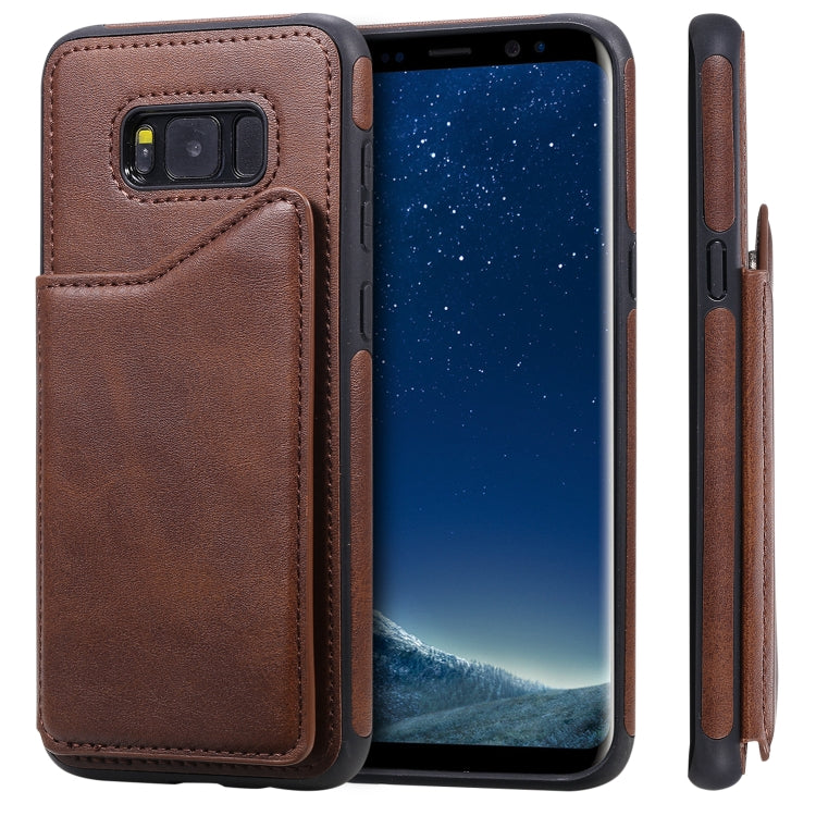 Shockproof Calf Texture Protective Case with Holder & Card Slots & Frame, For Galaxy S8+, For Galaxy S8, For Galaxy S9+, For Galaxy S9